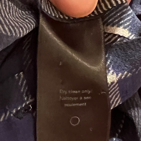 Rag & Bone Byron Button-Front Silk Sheer Chiffon Plaid Blue Black XXS Like New - Picture 10 of 11